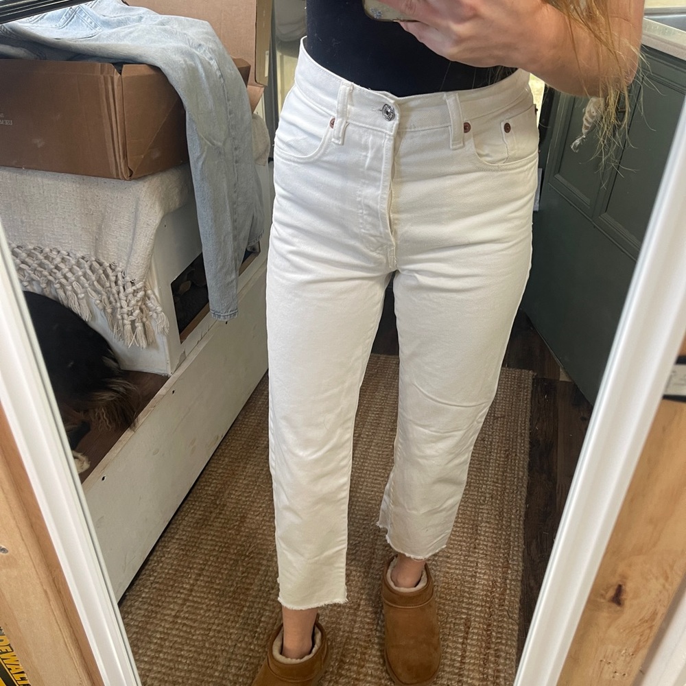 MANGO mom jeans white 1 us /32 eu